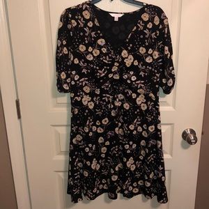 Lauren Conrad size L never worn black floral dress